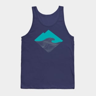 Mountain Wave Teal Tank Top